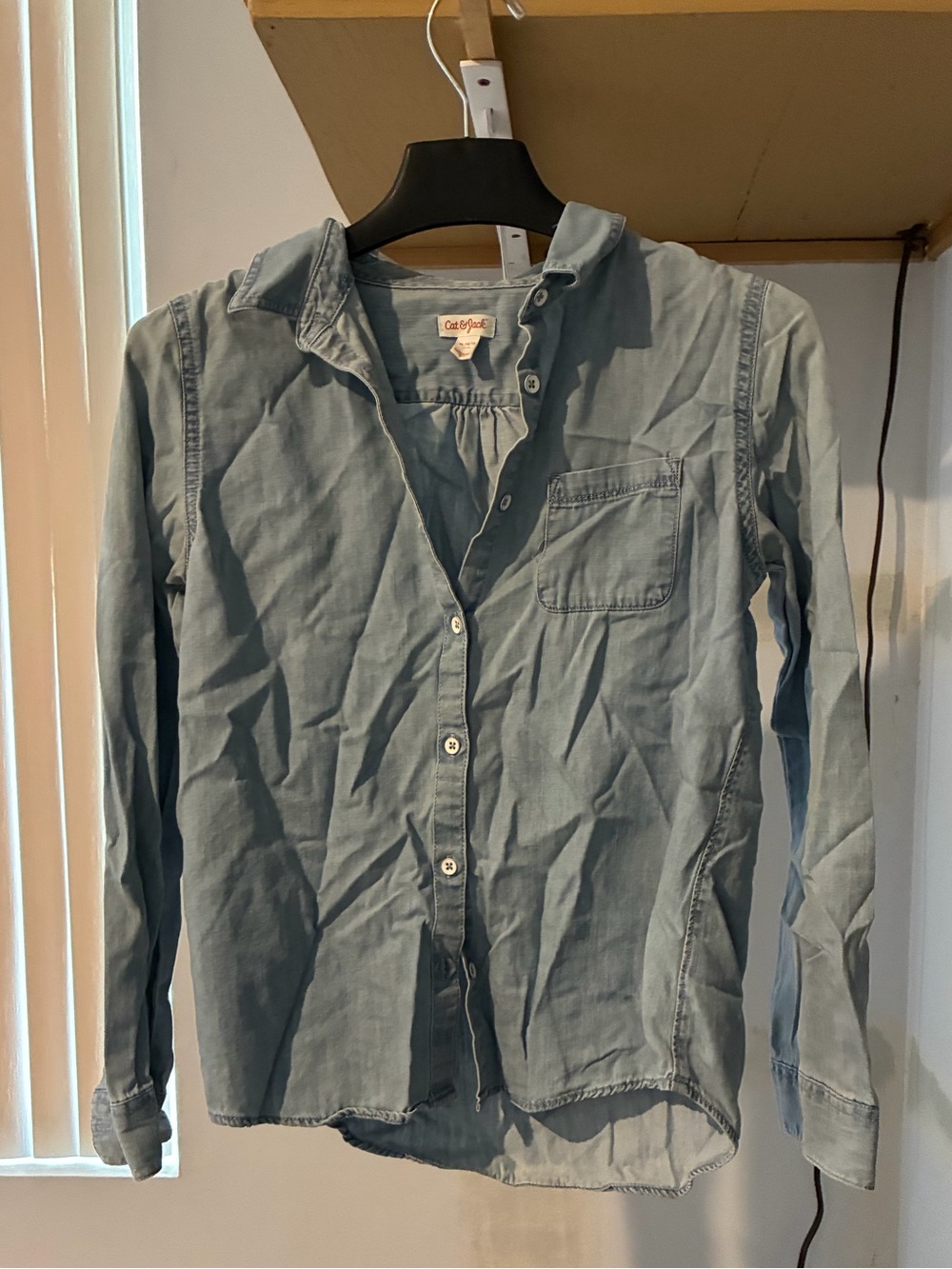 Cat & Jack Light Blue Denim Button Down Shirt